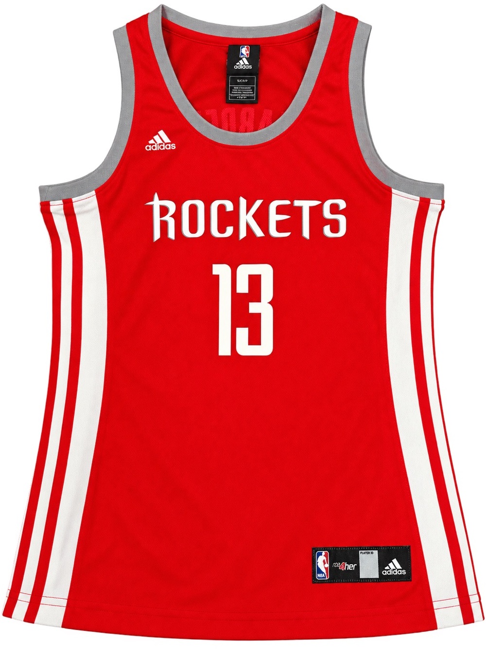 adidas Rockets #13 Red and White Women's Basketball Jersey